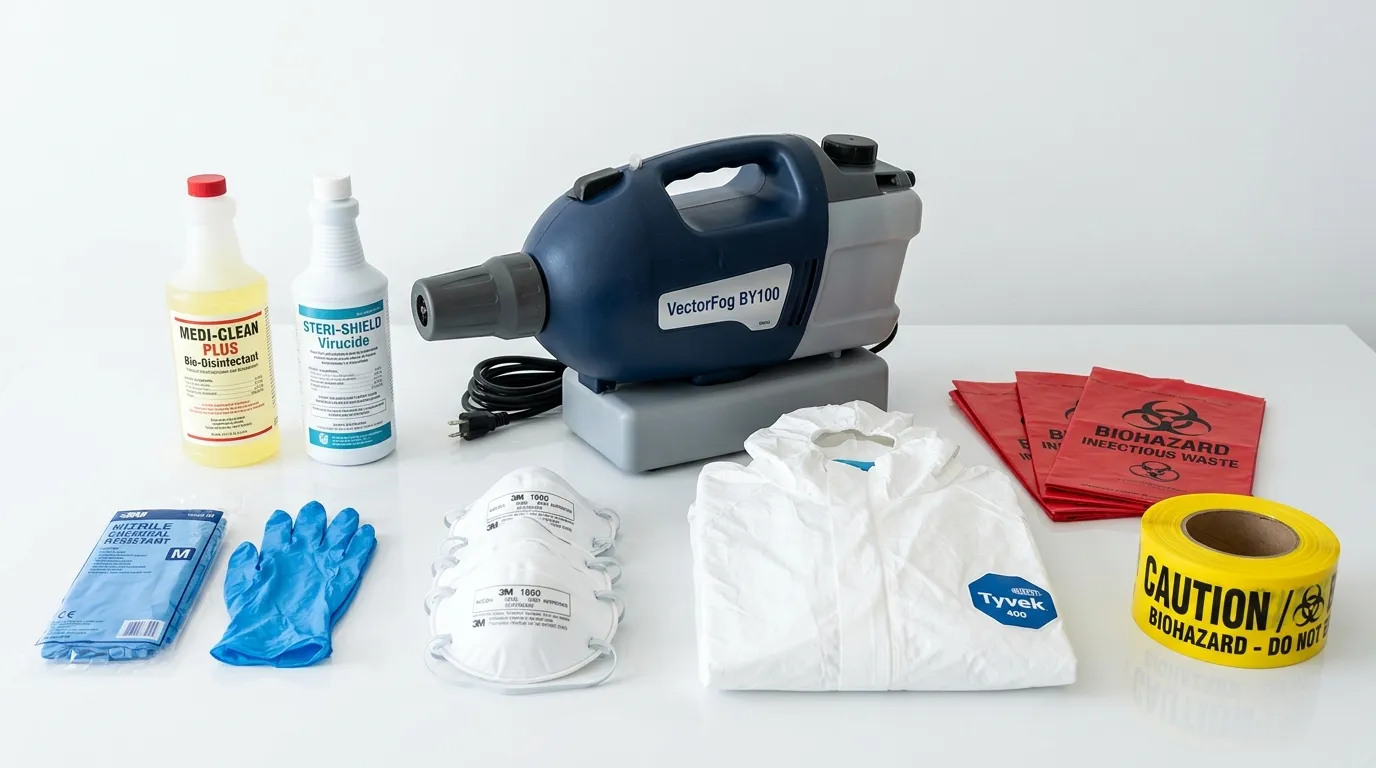 Professional biohazard remediation crew working in Vermilion